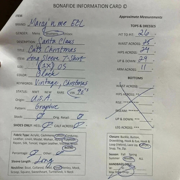 Marcy 'n Me Womens 90s Vintage Christmas Santa Claus Cats Shirt 1X Black XM EXC - Picture 8 of 8